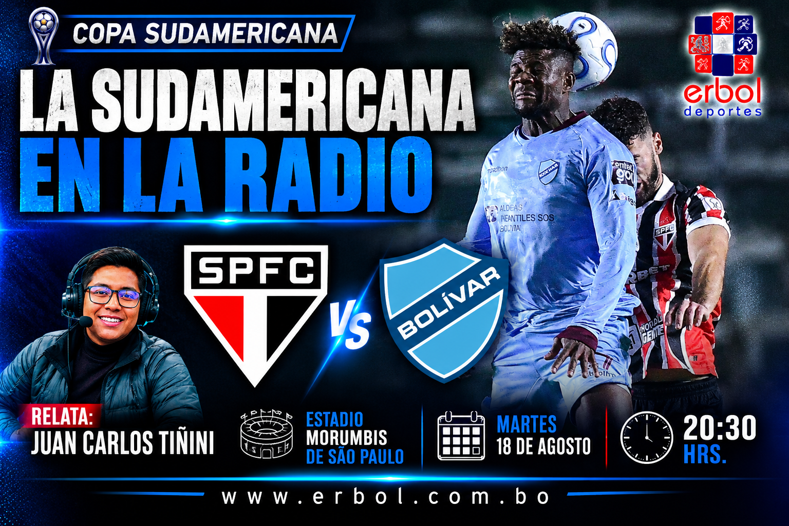 Bolíva vs Sao Paulo en la Radio