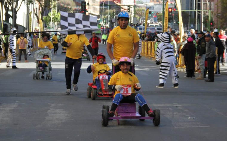 Carrera cochecitos sin motor