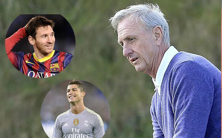 Cruyff habló de Messi y Cristiano