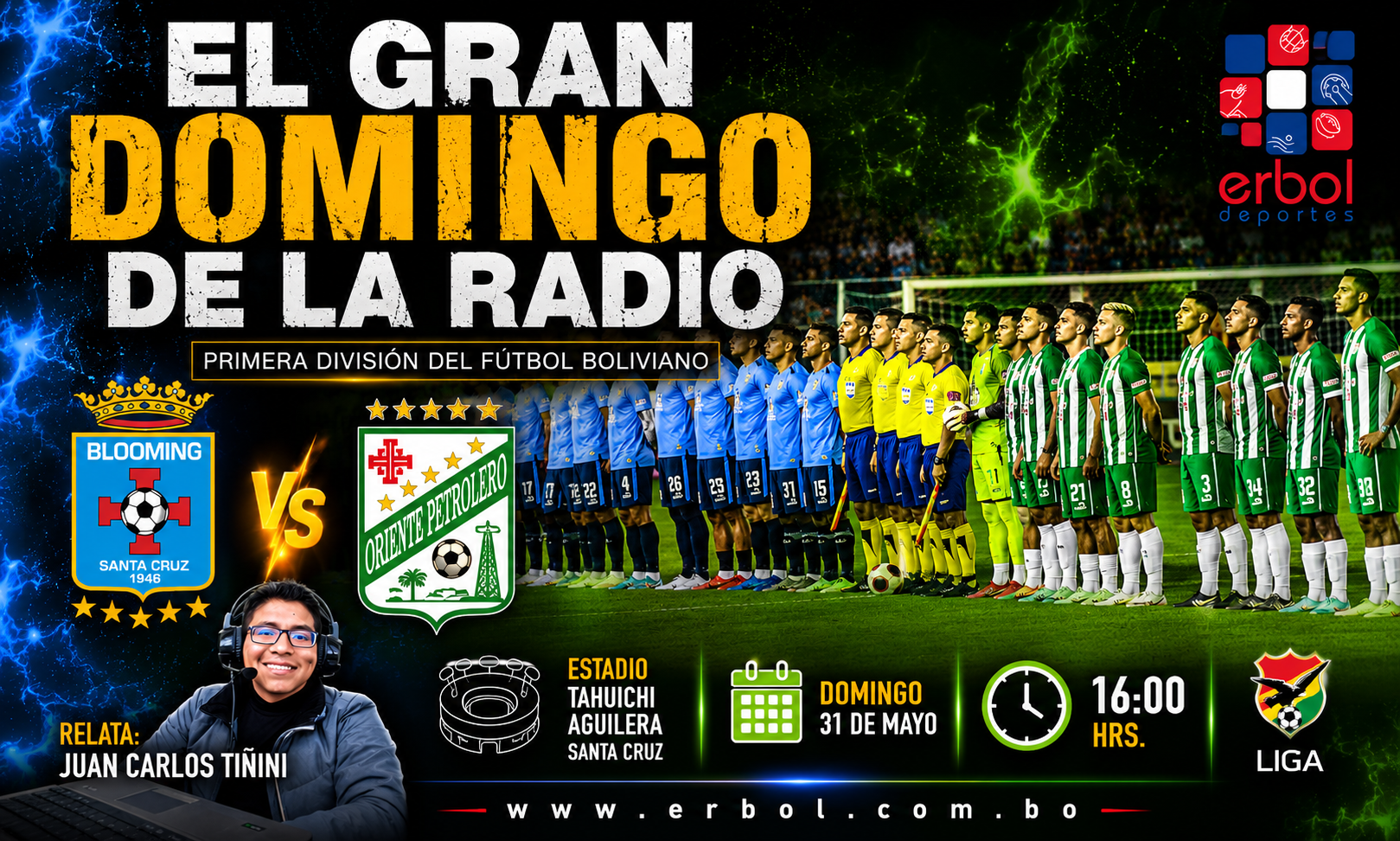 Oriente Petrolero vs Blooming en la Radio